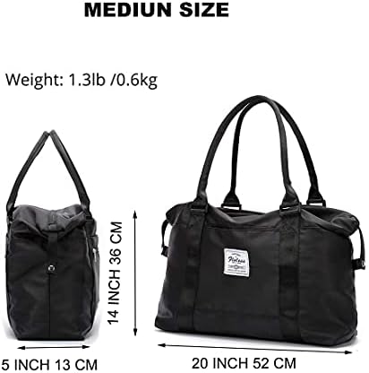 Womens Travel Bags, Weekender Carry on for Women, Sports Gym Bag, Workout Duffel Bag, (Black, B-Medium) 3 Womens Travel Bags, Weekender Carry on for Women, Sports Gym Bag, Workout Duffel Bag, (Black, B-Medium)