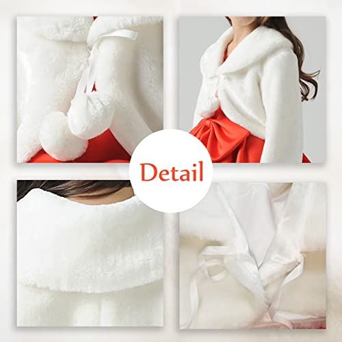 Hcabl Girls Faux Fur Dress Coat Flower Girl Bolero Jacket Princess Cape Winter 1-10… thumb #6