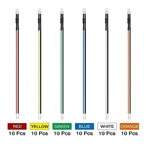 AUKENIEN 60 Pezzi 5MM Diodi LED Trasparenti