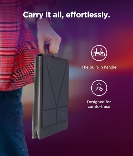 Image of Lenovo Yoga Tote Sleeve Case for Laptops with 14-inch Display, Multi-Compartment Organizer with Convertible Stand, Lightweight Protective Polyester & Microfiber Sleeve, Luna Grey