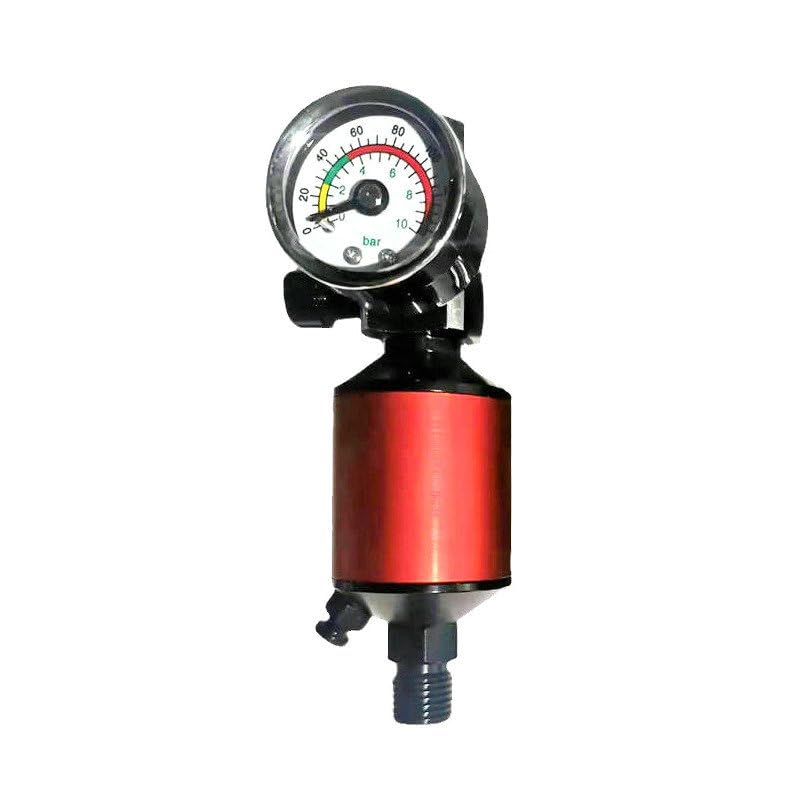 Air Pressure Regulator For Spray Guns, High-pressure Quick-connect Gun With Gauge At The Tail(Red)