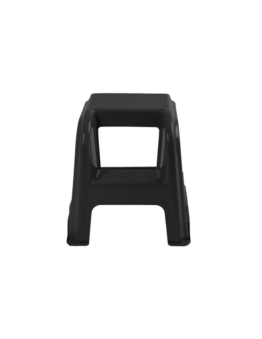 Jardin202 - Taburete con escalón de Plástico Multiusos y Resistente – Asiento Elevador Dos Peldaños | (Negro)