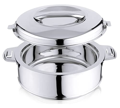 Image of LIMETRO STEEL Stainless Steel Double Wall Insulated Casserole with Steel Lid (3.5)