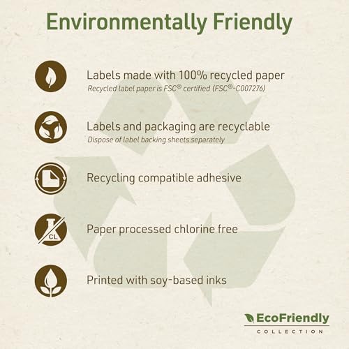 Image of Avery EcoFriendly Recycled Shipping Labels, 8-1 /2 inch x 11 inch Full-Sheet Labels, White, Permanent Adhesive, Laser & Inkjet Printers, 10 Total, Great for Mailing, Product Merchandising, and More (48809)