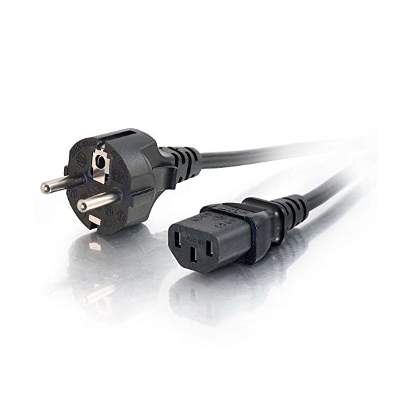 C2G 2M Stromkabel (IEC320C13 to CEE 7/7 Schuko) 6 Foot Netzkabel für Computer und Monitor