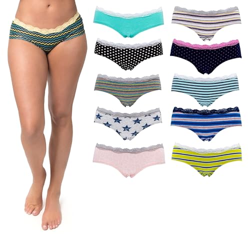 Image of Emprella Cotton Underwear for Women, Seamless Women's Underwear Pack, Cheeky Hipster Panties