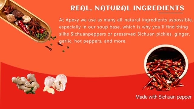 Miniatura 4 de Apexy Auténtica base de sopa HotPot, caliente, ricos sabores naturales de Sichuan, espesa y cremosa, ingredientes asiáticos clásicos, 7.37 onzas