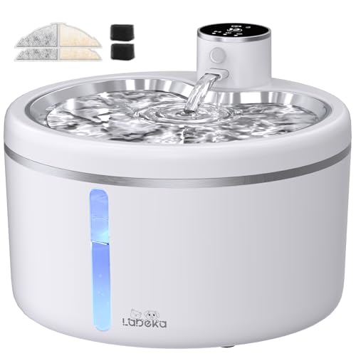 Wireless Cat Water Fountain 102oz with Stainless Steel Tray