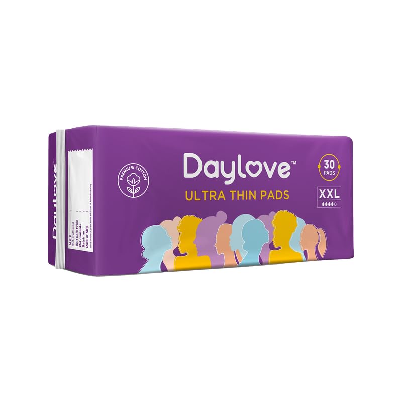 Daylove Ultra Thin Sanitary Pads XXL - 30 Pads | Max Soft, Extra Absorbent & Skin Friendly | No Fragrance, No Chlorine | 30 XXL Pads | Comfortable, Leak-Proof, Breathable, Long-Lasting Protection (B0CWF6Q19P) Amazon Price History, Amazon Price Tracker