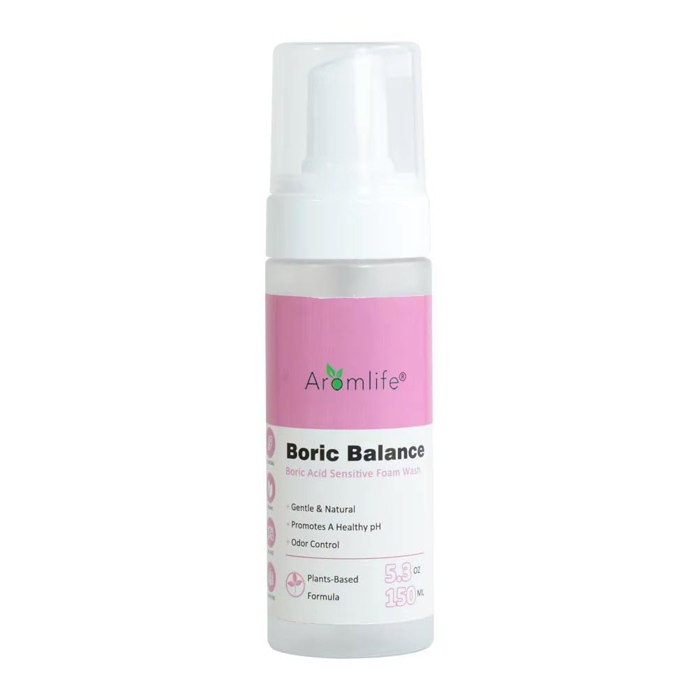Boric Balance Yoni Foam Wash Naturally Safe pH-Balanced Gentle Cleanser for Daily Feminine Care and Odor Control