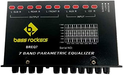 Miniatura 2 de Bass Rockers BREQ7 7 bandas ecualizador paramétrico para audio de coche estéreo amplificador sub alto nivel altavoz entrada alta potencia delantera