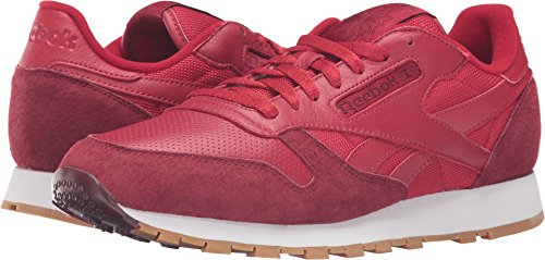 Reebok Men's Cl Leather Spp Fashion Sneaker, Flash Red/Merlot/White-Gu, 10.5 M US