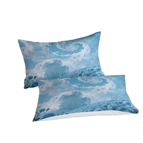 Housse de Couette Nuages 3D Ensemble de Literie Microfibre Adulte 135x200 - 3