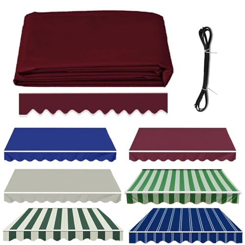 Tissu de Remplacement Imperméable pour Store Banne, Toile d’Auvent Extérieur Résistante, Protection Solaire et Pluie, Terrasse, Patio ou Jardin,...