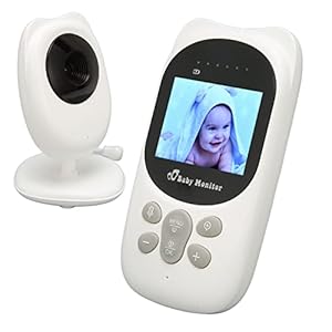 Draadloze Babyfoon, 2,4 Inch LCD-scherm Babybeveiligingsmonitor Camera-set Tweerichtingsgesprek Nachtzicht Draadloos Lange Afstand 100-240V(EU-stekker)