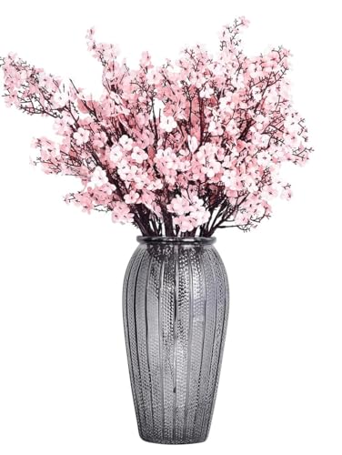 Flores 6 Unidades de 50 cm Flores Artificiales de Cerezo, Plantas Artificiales Decorativas, Flores Artificiales Decoracion para Hogar, Bodas, Fiestas, Oficinas, Balcones y Jardines (Rosa)