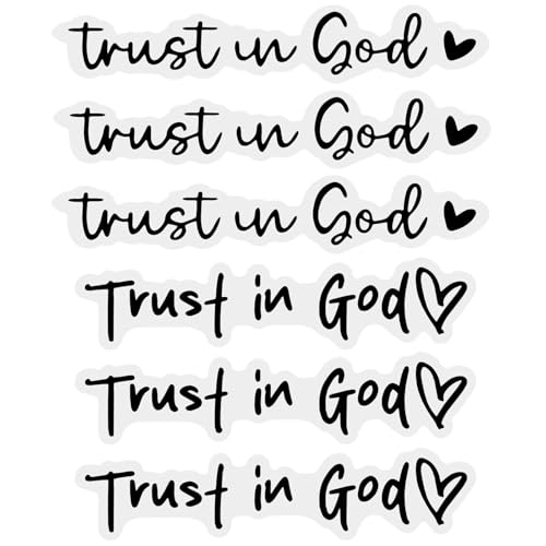 6 Pcs Trust in God Rearview Mirror Stickers Christian Car Accessories Cute Rearview Mirror Decoration Stickers for Men Women Gift