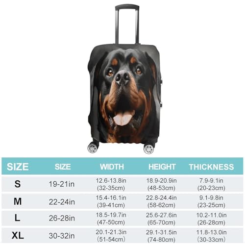Cool Rottweiler Dog Art Travel Luggage Cover Washable Anti-scratch Suitcase Protector Dustproof Protective Cover Case for Wheeled Luggage Fits 19-32 Inch Luggage2