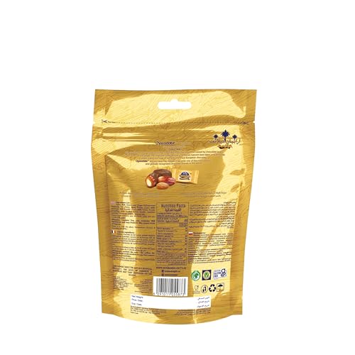 Luxurious Dates with Nuts Arabian Delights Milk Chocodate with Almond 100 gm, Chocolate Coated Bite-Sized Snacks, Stuffed w/ Golden Roasted Almonds, Dates Snacks & Sweets