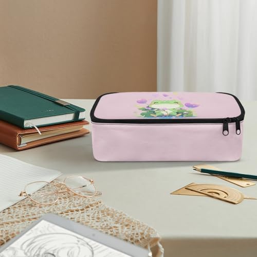 Image of Girls Pencil Case Cute Frog Pencil Pouch Large Capacity,Preschool Kids Pencil Bag for 1St 2Nd 3Rd Children Pen Box for Boys Adults Men Pencil Pouch Holder for Back to School Gifts