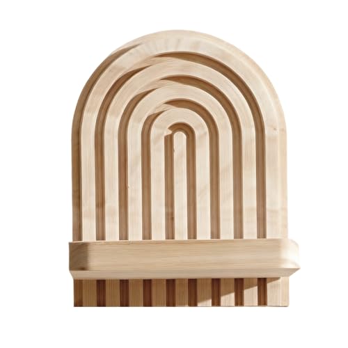 Estantes de pared – Estantería flotante de madera rústica, soporte de almacenamiento decorativo para libros y | Salón dormitorio, cocina, salón de meditación, marcos de fotos en maceta