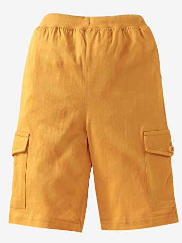 Image of KiddoPanti Boys Knit Solid Cargo Shorts | 100% Cotton | Comfortable Rib Waistband | 2 Front Pockets & 2 Cargo Pockets | Sport Bermuda Half Pant for Boys