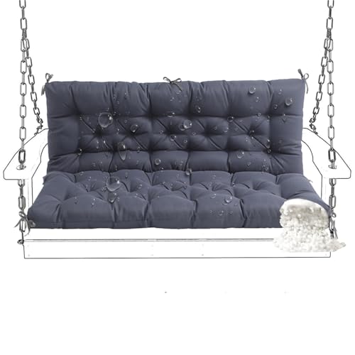 Aocase Cojín para Banco de jardín y Hamaca Impermeable Resistentente con Respaldo, Cojín de Banco Relax para Columpio Hollywood Ideal para terrazas, Piscinas y Espacios al Aire Libre