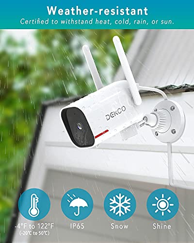 Dekco Home Security Cameras 1080P Pan Rotating 180° Wired Outdoor Security Cameras With Night Vision, Two-Way Audio, 2.4G Wifi, Ip65, Motion Detection Alarm (4Pack) #TOP5