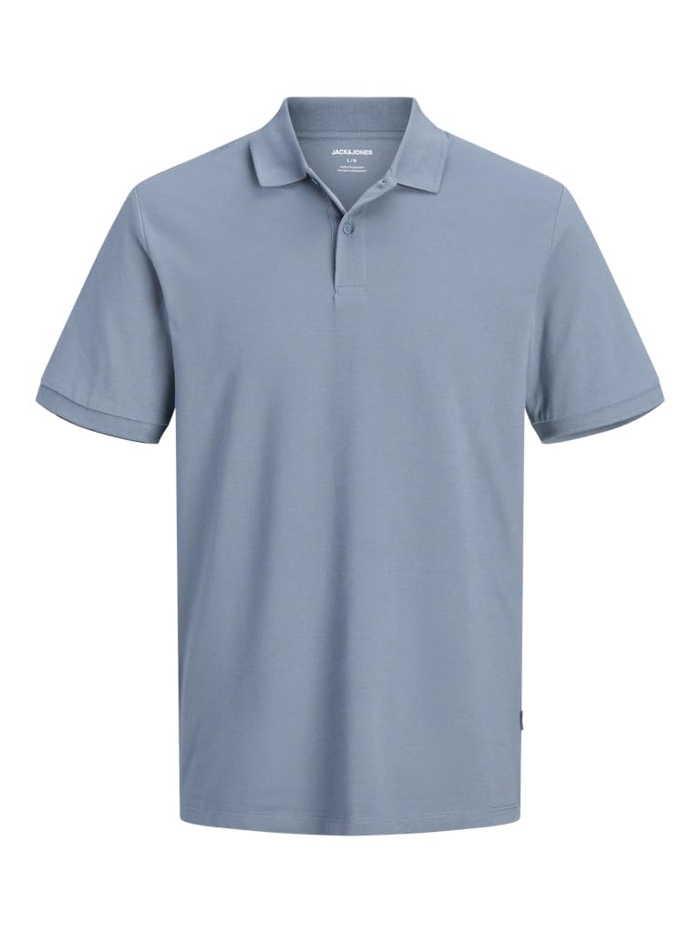 Jack & Jones Men's Blue Mirage Short Sleeve Golf Work Casual Pique Plain Polo T Shirts