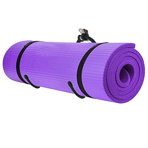 AUXPhome Essentials Multi-Purpose Adjustable Yoga/Exercise Mat Storage Hangers, Wall-Mounted Rack - Holds Up to 20Lbs, Purple
