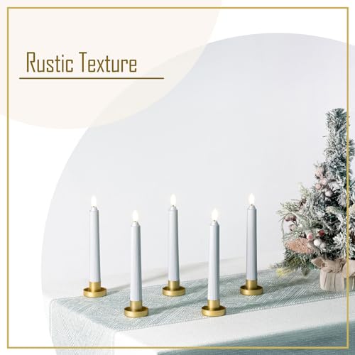 Smtyle Gold Minimalist Candlestick Holders Set of 5 Simple and Stylish Candle Holder Centerpiece for Taper Candles and Candlesticks - Thumbnail 3