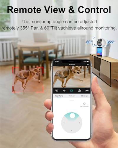 Image of Video Calling Indoor WiFi Camera with 2.8-Inch IPS Screen, 2K Two-Way Baby /Elder /Dog /Pet Camera with Phone App, Human /Sound /Crying Detection, One-Button Call, Color IR Night Vision