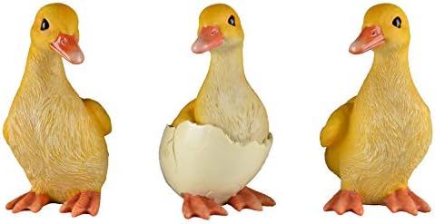 JORAE Ducks Statue Yard Garden Decorations Set of Three, Ducklings Ornament Animal Outdoor Statue, 5 Inch, Polyresin