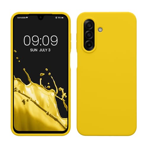 kwmobile Carcasa Compatible con Samsung Galaxy A17 4G / 5G Funda   Case TPU y Silicona antigolpes   Apto Carga inalámbrica   Amarillo chillón