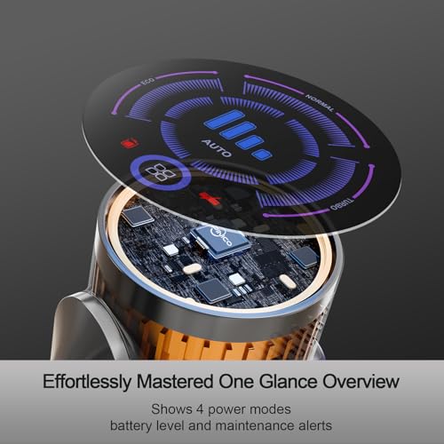 Cordless Vacuum Cleaner, 550W/48kPa Stick Vacuum with Intelligent Display, Vacuum Cleaner with Anti-Tangle Brush and 60 Mins Runtime, Perfect for Pet Hair, Carpet, and Hard Floors (Purple)