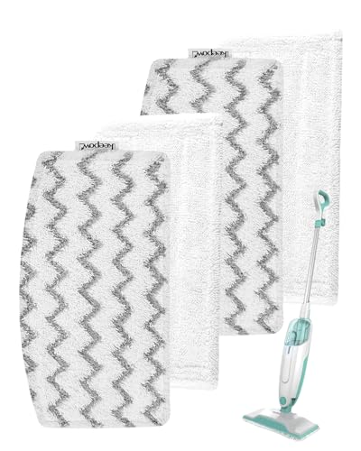 KEEPOW 4Pcs Steam Mop Pads Replacement for Shark Steam Mop S1000 S1000A S1000C S1000WM S1001C, Microfiber Washable Pads Refill Soft Steam Cleaner Pad，With New white Mop Pads and Laundry Bag