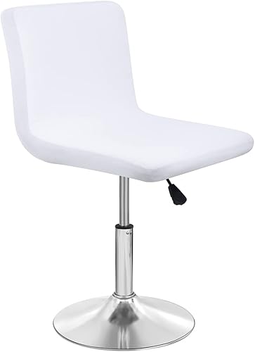 Fundas elásticas para silla de respaldo bajo y corto, taburete de bar C114 (blanco)