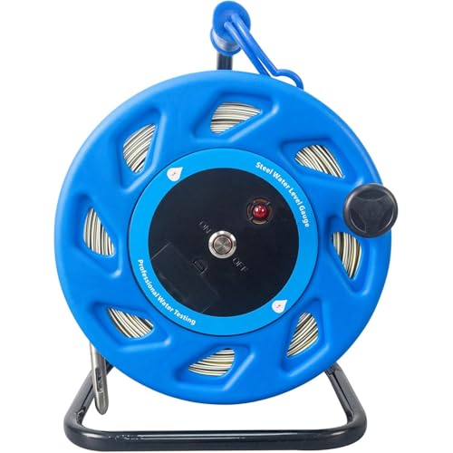 Compteur de niveau d'eau en acier inoxydable 328ft/100m, capteur d'eau souterraine de précision avec sonde IP68, ruban à lire facile pour les puits, les forages et les réservoirs Surveillance.Outil de