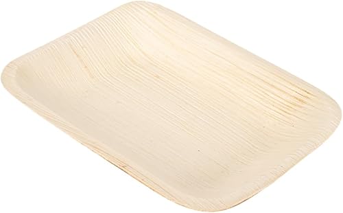 Miniatura 2 de Midori - Platos cuadrados de palma de 6.3 x 4.7 pulgadas, 25 platos de hoja de palma para microondas, congelables, sostenibles, platos de hoja de