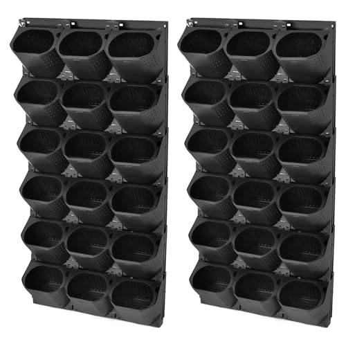 Zivisamt Self Watering Outdoor Wall Mounted Planter Vertical Garden with 36 Pockets Plastic Plant...