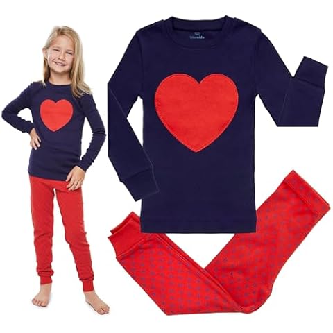 Bluenido 2 Piece Kids & Toddler Pjs for Girls - 100% Soft Cotton Fleece Girls Pjs - Snug Fit, Full-Sleeved Sleepwear & Loungewear - Perfect for Playdates, and Cozy Nights - Pajamas for Girls - 5T Cover