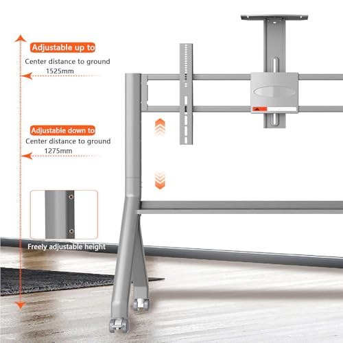 Soporte móvil para pantallas 55-100" ajustable con ruedas miniatura 3