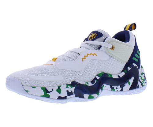 adidas D.O.N. Issue 3 Unisex Shoes Size 12, Color: Ghost White/Team Navy Blue/Team Green/Cold White