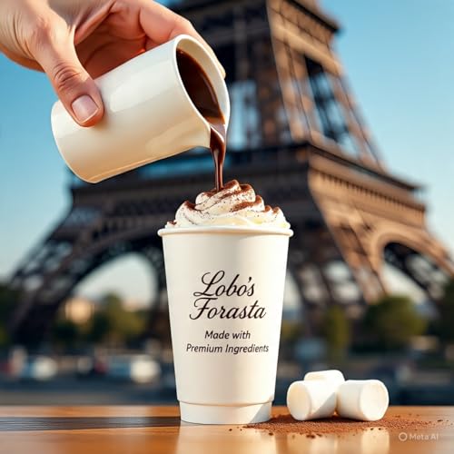 Image of New Lobo's Forasta Signature Dark Hot Chocolate | Premium Dark Cocoa - 50% | Low Sugar | Cafe Styled Thick Beverage | 200g