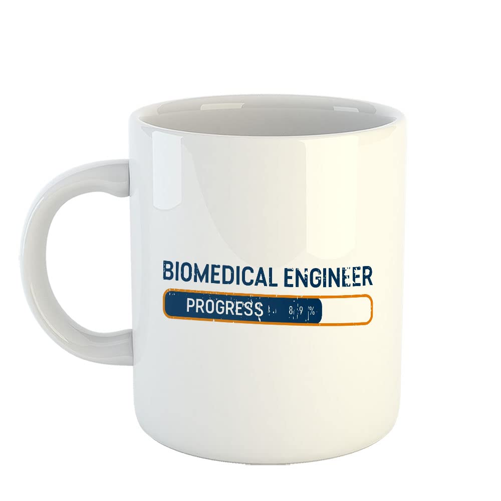 Happu - Printed Ceramic Coffee Mug, Engineer Quotes, Biomedical Engineer Progress Loading, Gift for Students, Gift for Engineering Students, Gift for Professionals, Aspirants, 325 ML(11Oz), 3797-WH