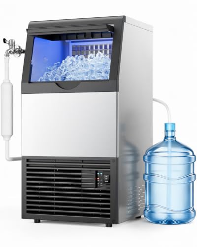 Image of Mojgar Commercial Ice Maker 130lbs /24H with 40lbs Ice Storage 2 Water Inlet