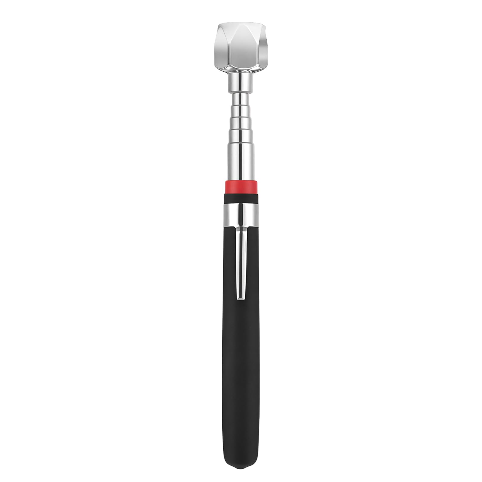 Flintronic Zestaw teleskopowych prętów magnetycznych, 1 sztuka, elastyczny podnośnik magnetyczny 16 lb z drążkiem teleskopowym i antypoślizgowym uchwytem, okrągły i kwadratowy drążek odbiorczy z
