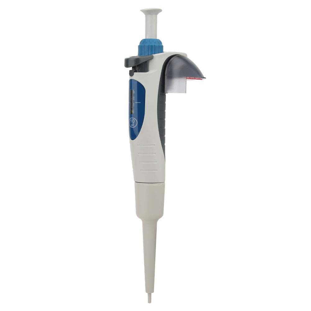Micropipeta de un solo canal de volumen ajustable de alta precisión Diseño ergonómico para investigación de laboratorio Material plástico Rango de 0,5 10 μl con 5 puntas