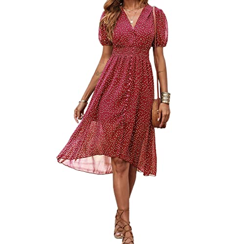 Robe élégante pour femme avec imprimé à pois et col Cover