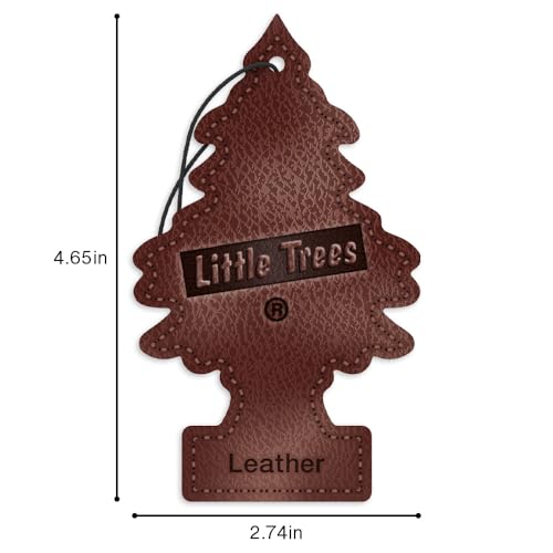 Image of LITTLE TREES Car Air Freshener | Hanging Tree Provides Long Lasting Scent for Auto and Home | Leather, 24 Air Fresheners